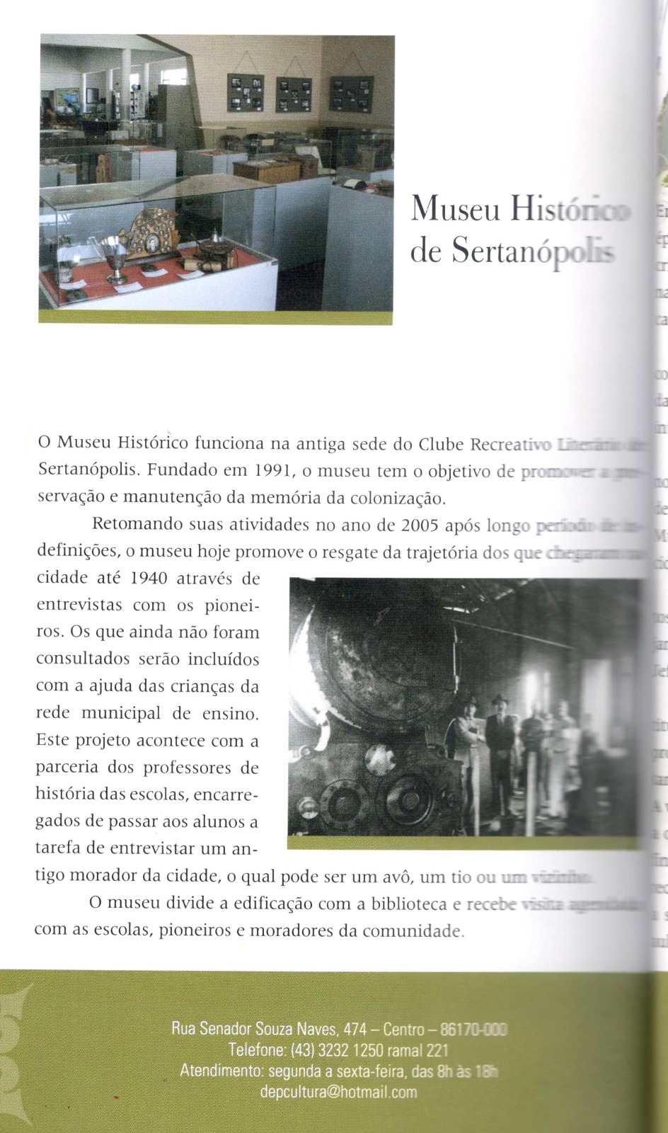 Imagem de uma revista contando a história do museu