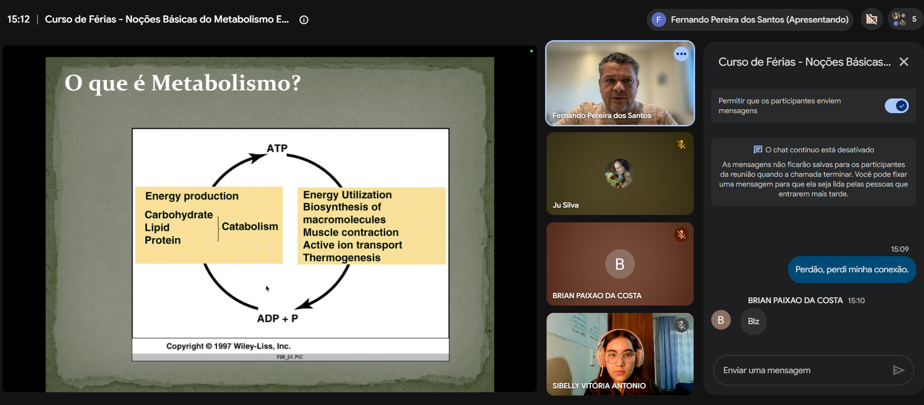 Live de Noções Básicas do Metabolismo Energético